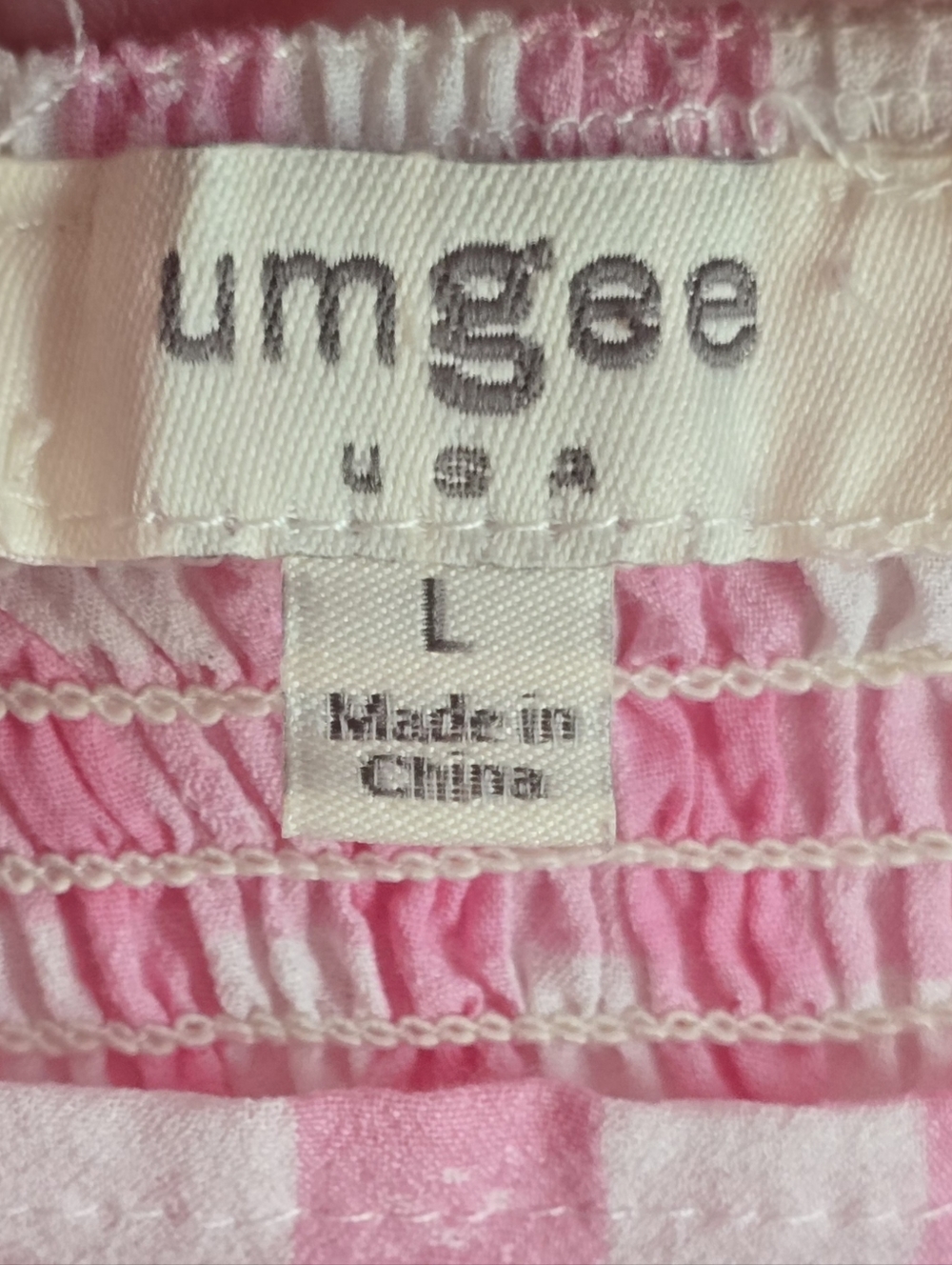Umgee Pink Gingham Babydoll Dress | Large - Picture 6 of 10